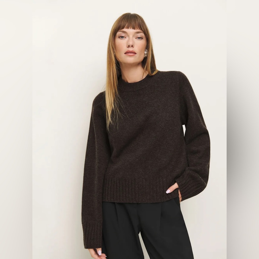 Reformation Calloway Regenerative Wool Sweater Espresso new with tags, sold out!
